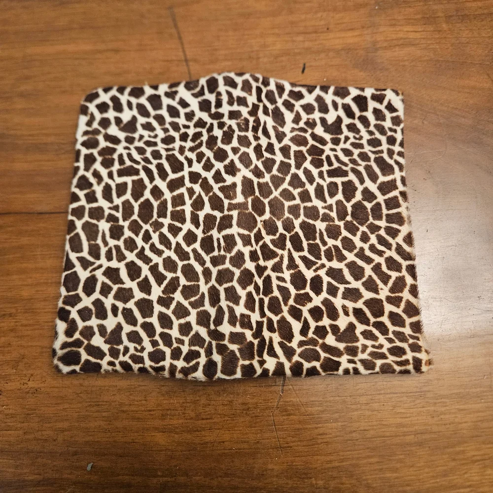 Wallet Purse Enger Kress EK Giraffe Faux Fur Grab Bag Fold Over‎ Clutch Vintage